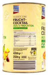 Classic Line Fruchtcocktail aus 5 Früchten leicht gezuckert, 3 x 2.5 kg Dose