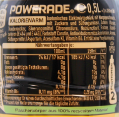 Powerade Isotonisches Elektrolytgetränk Golden Mango, 12 x 0.5 l Flasche EINWEG