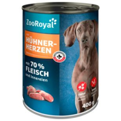 ZooRoyal Hundefutter mit Hühnerherzen, 6 x 400g Dose