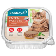 ZooRoyal Katzenfutter Entenpastete auf Aspik, 16 x 100g Schale