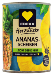 Edeka Herzstücke Ananasscheiben leicht gezuckert, 6 x 340g Dose