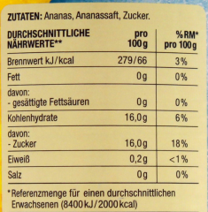 Edeka Herzstücke Ananasscheiben leicht gezuckert, 6 x 340g Dose