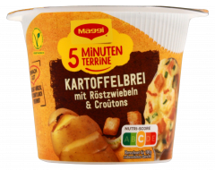 Maggi 5 Minuten Terrine Kartoffelbrei mit Röstzwiebeln 4 x 56g Becher