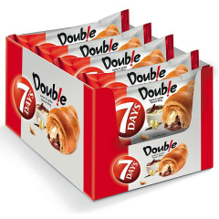 7 DAYS Double Croissant mit Kakao - Vanille Crèmefüllung, 10 x 60g Packungen