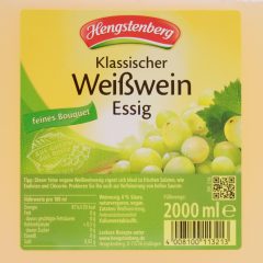 Hengstenberg Klassischer Weißwein Essig 2 x 2000ml Kanister