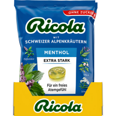 Ricola Menthol Extra Stark ohne Zucker 18 x 75g Tüten